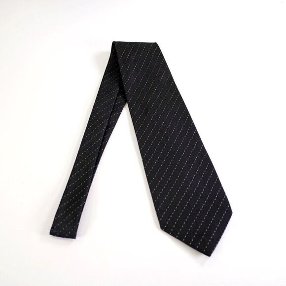 Sadhwnis Black Blrown Woven Striped Wide Pure Silk‎ Tie - Picture 5 of 5